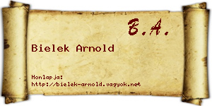Bielek Arnold névjegykártya